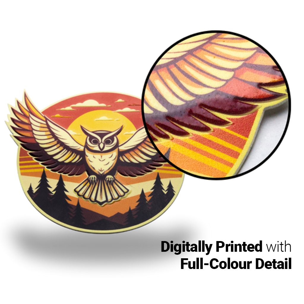 Detail of the texture and construction of silicone 3d badge