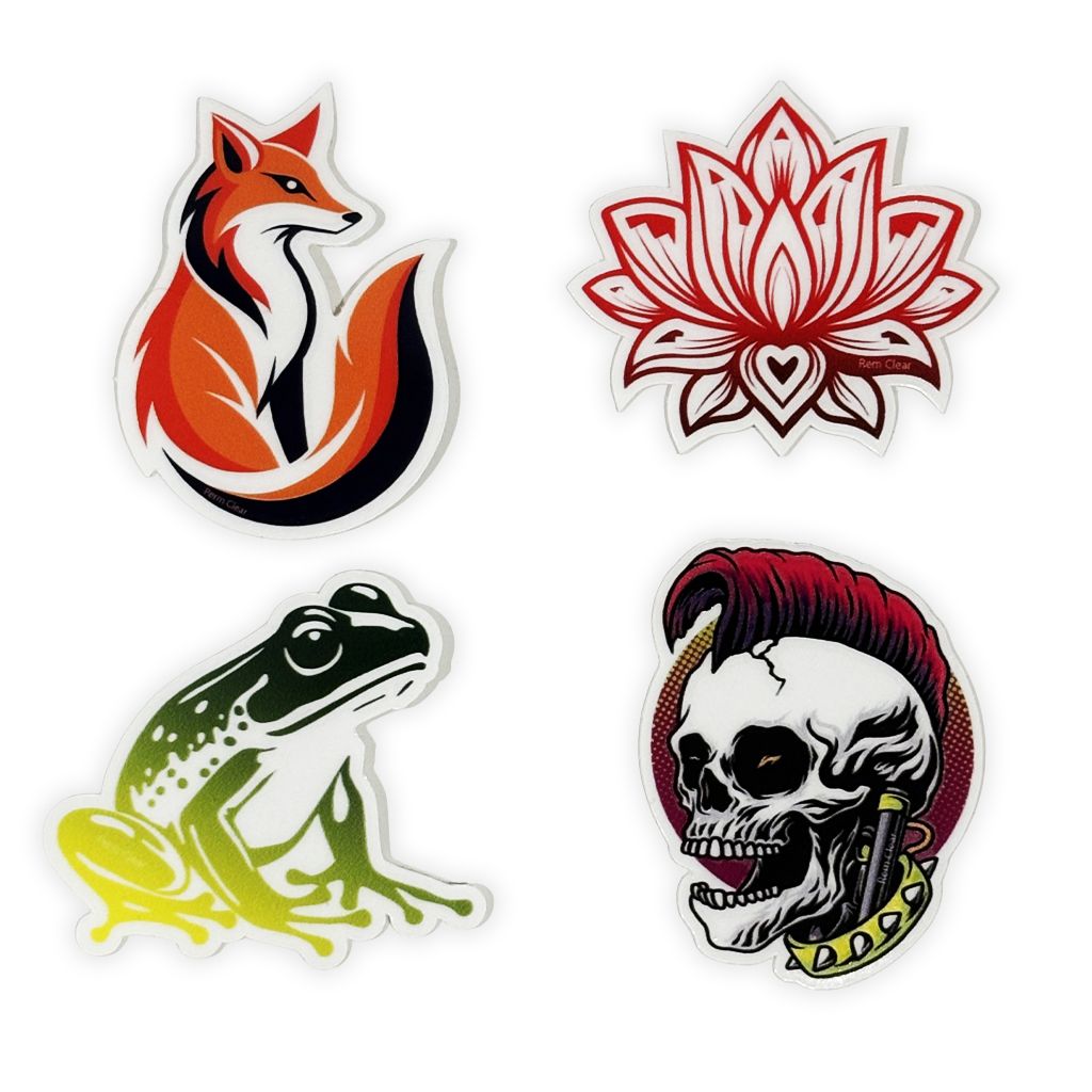 Clear Stickers design and finish example 2