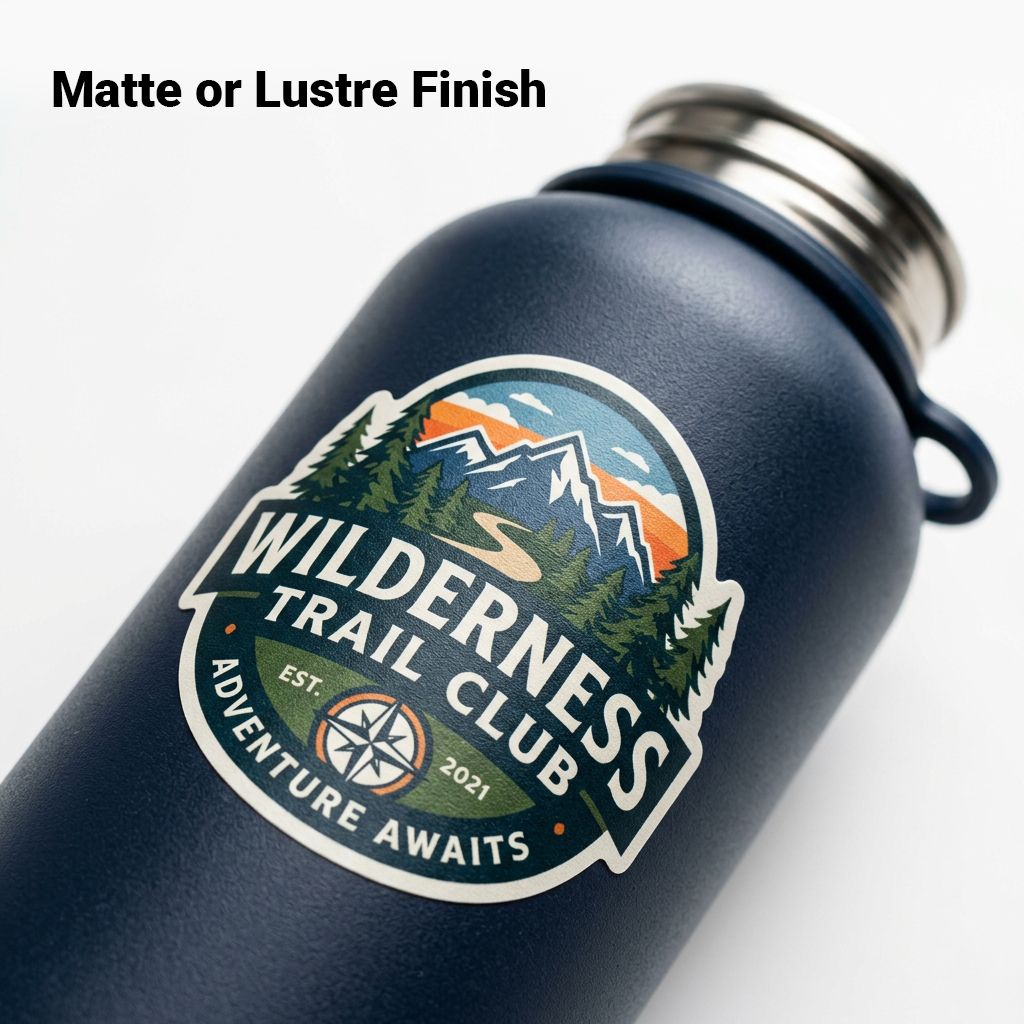Water Bottle Stickers design and finish example 1