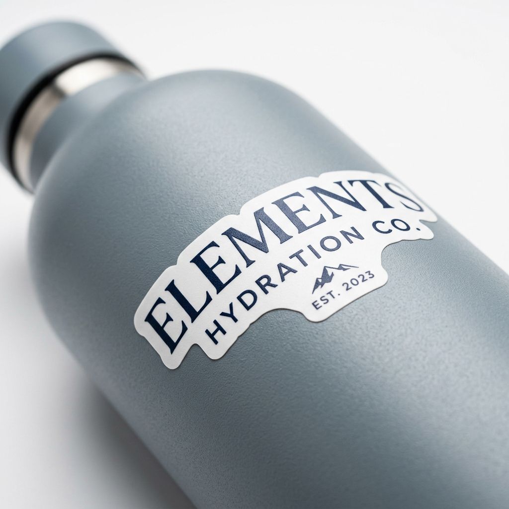 Water Bottle Stickers design and finish example 2